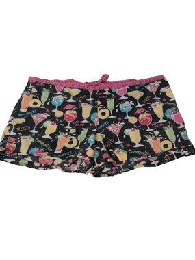 Y2K Nick & Nora Pajama Shorts Womens Size Medium Cocktails Kitsch Whimsigoth